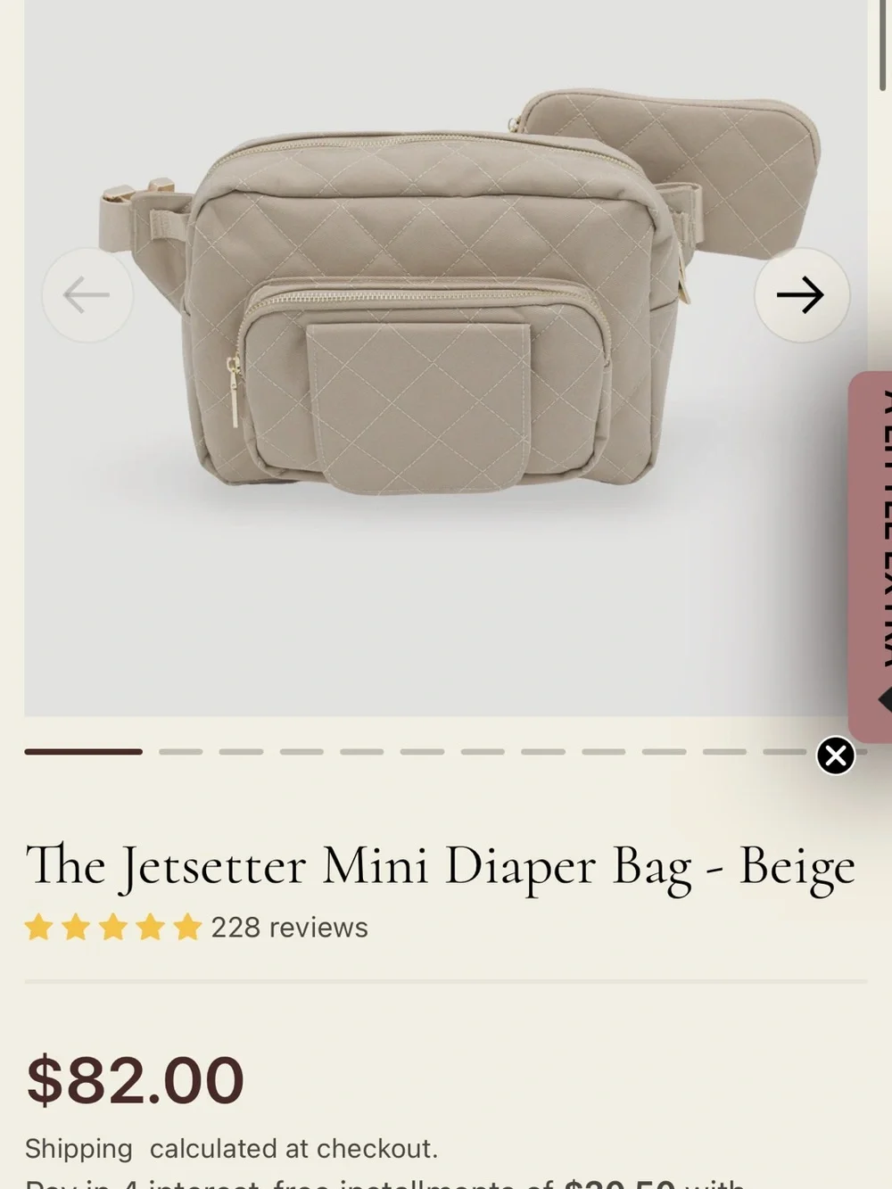 Lion & light- jetsetter mini diaper bag - beige